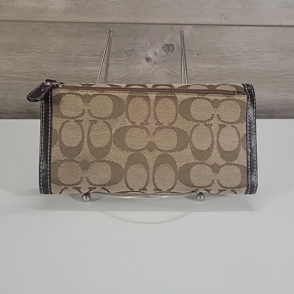Coach Brown Signature Canvas/Leather Wallet